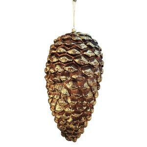 Brown & Gold Glitter Pinecone Hanging Ornament
